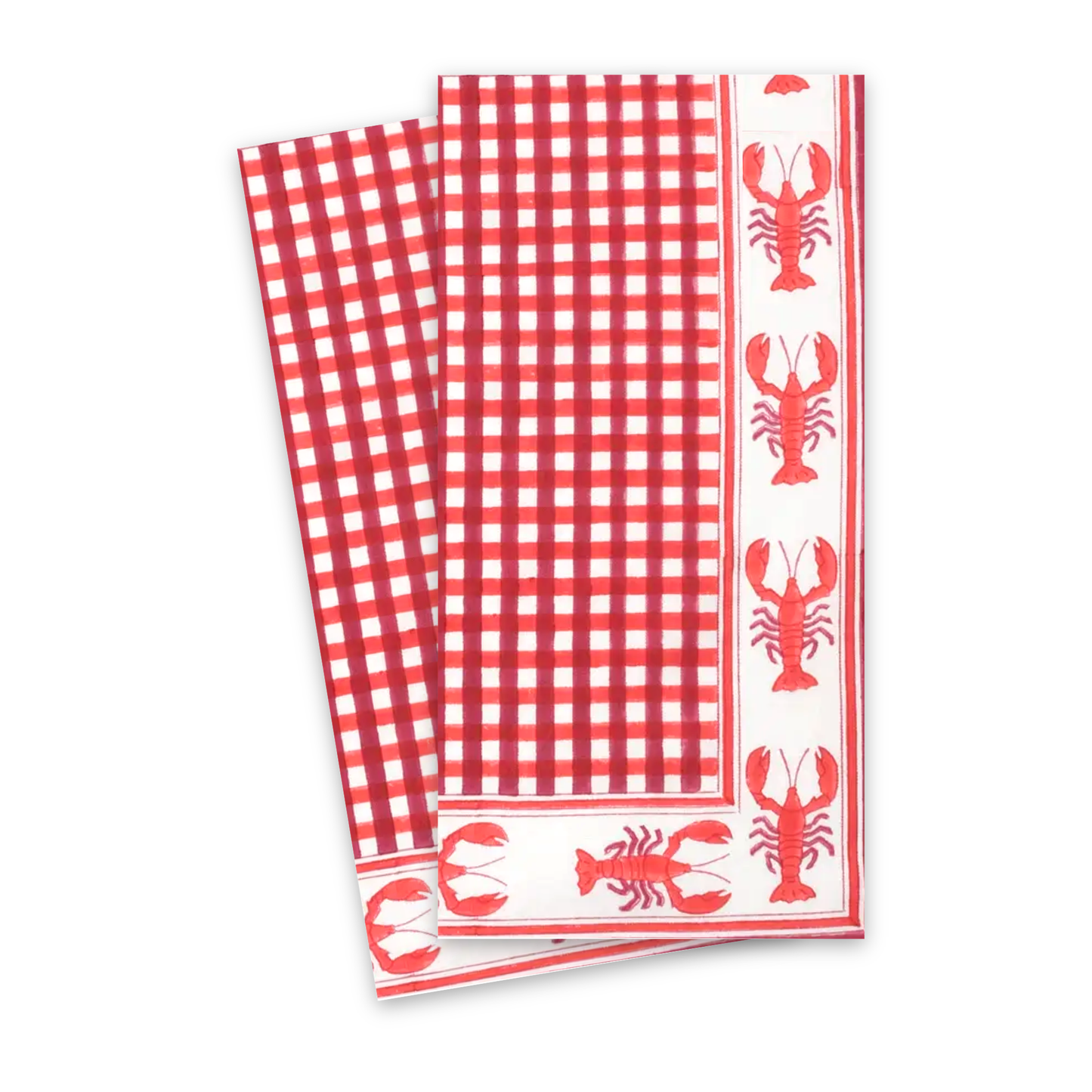 Lobster Checked Paper Dinner Napkins
