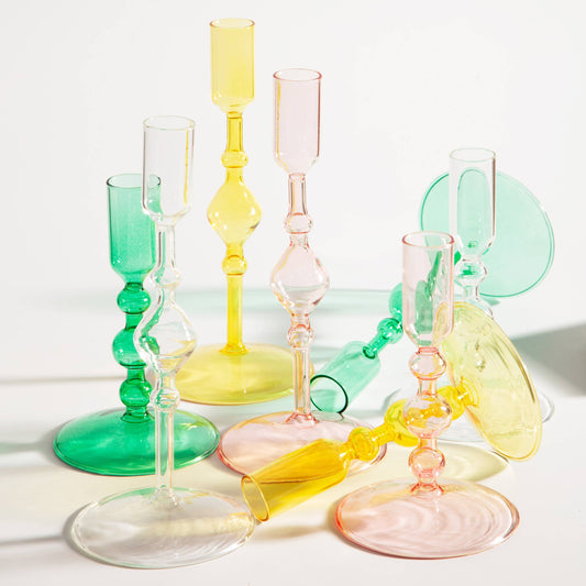Clear Glass Candle Holder