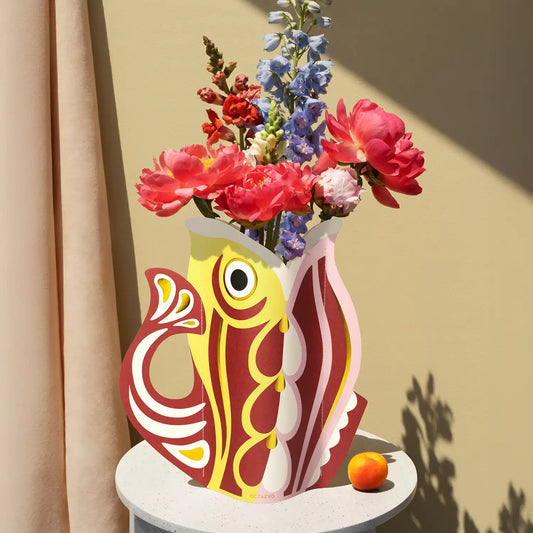 Red Fish Paper Vase