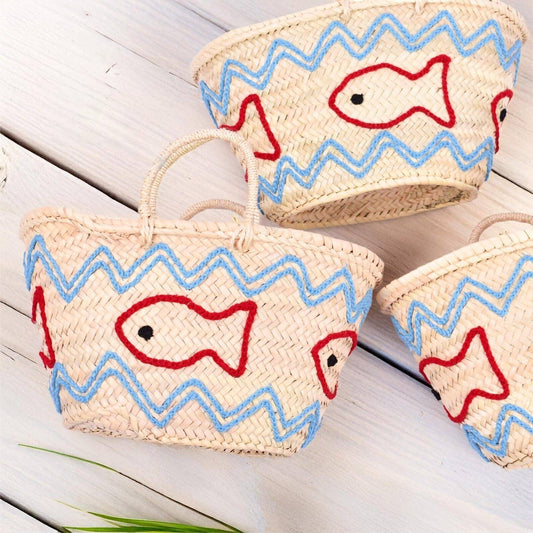 Fish Straw Market Basket