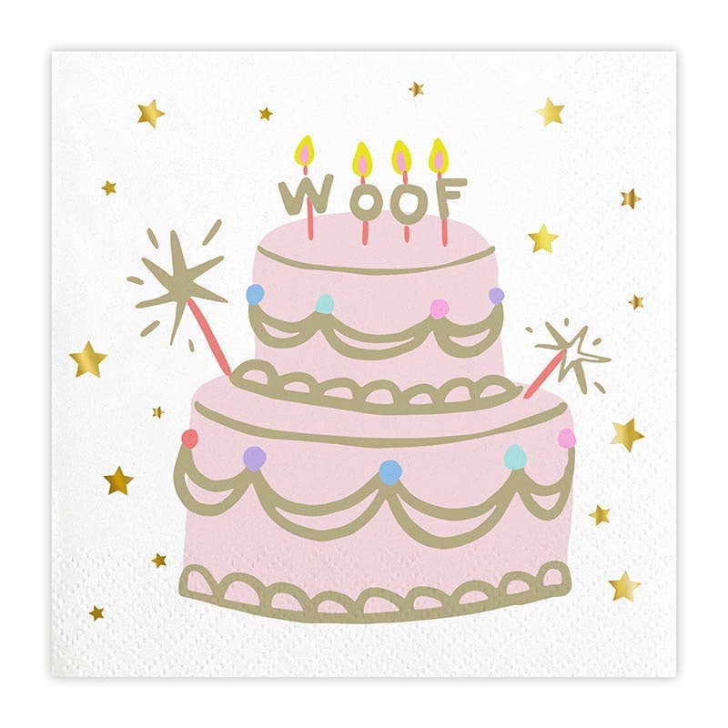 Woof Birthday Cocktail Napkins