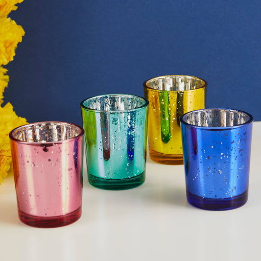 Multicolor Glass Candleholders