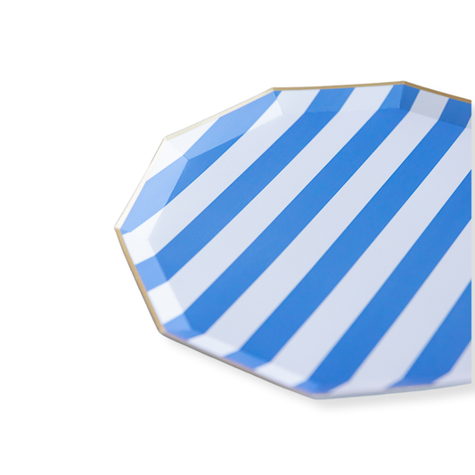 Blue Cabana Stripe Plates