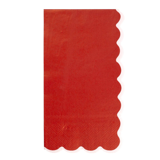 Red Scallop Guest Napkins