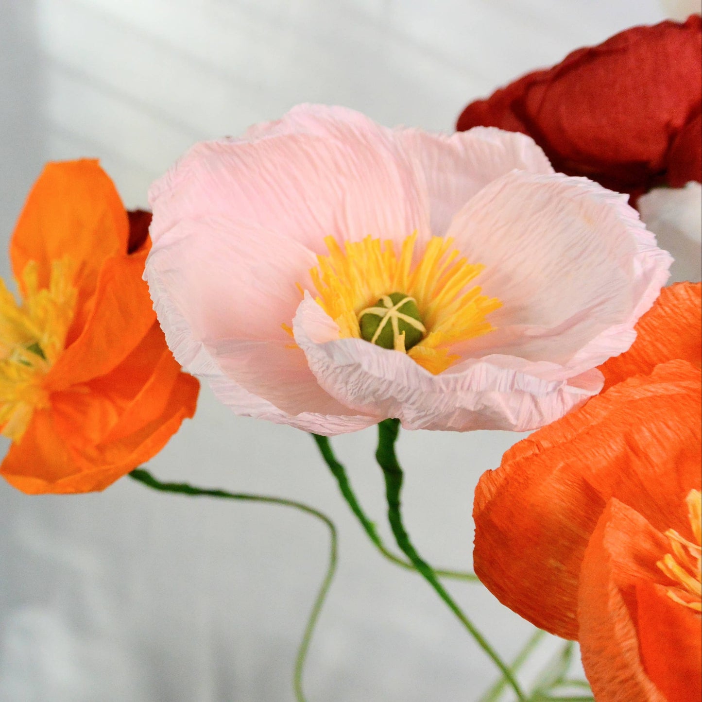 Handmade Multicolor Paper Poppy