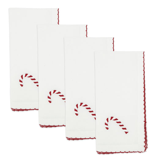 Candy Cane Embroidered Napkin