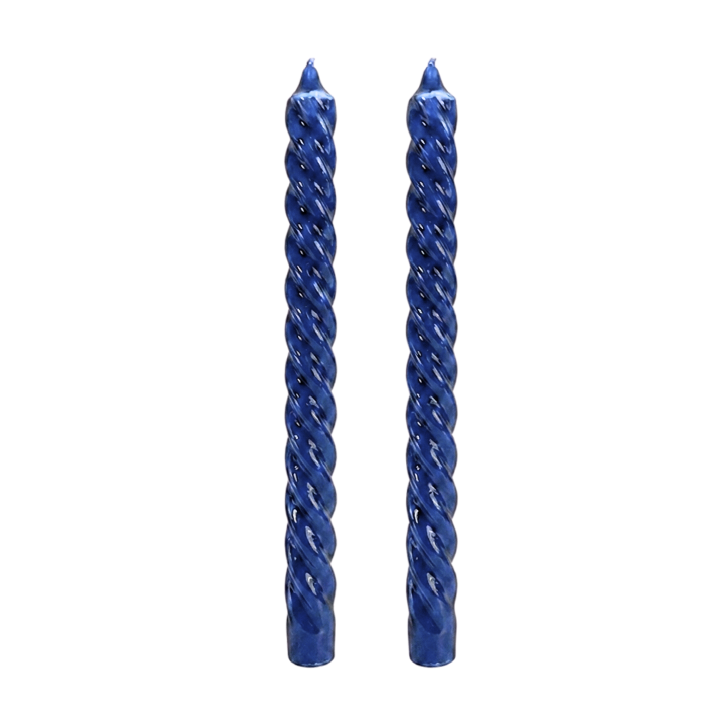 Royal Blue Coiled Candle Pair