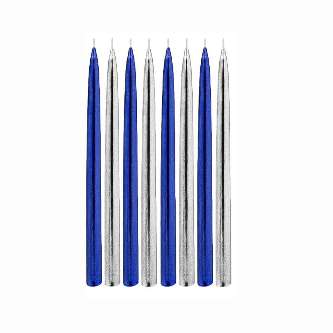 Silver and Blue Menorah Candles - Set of 45