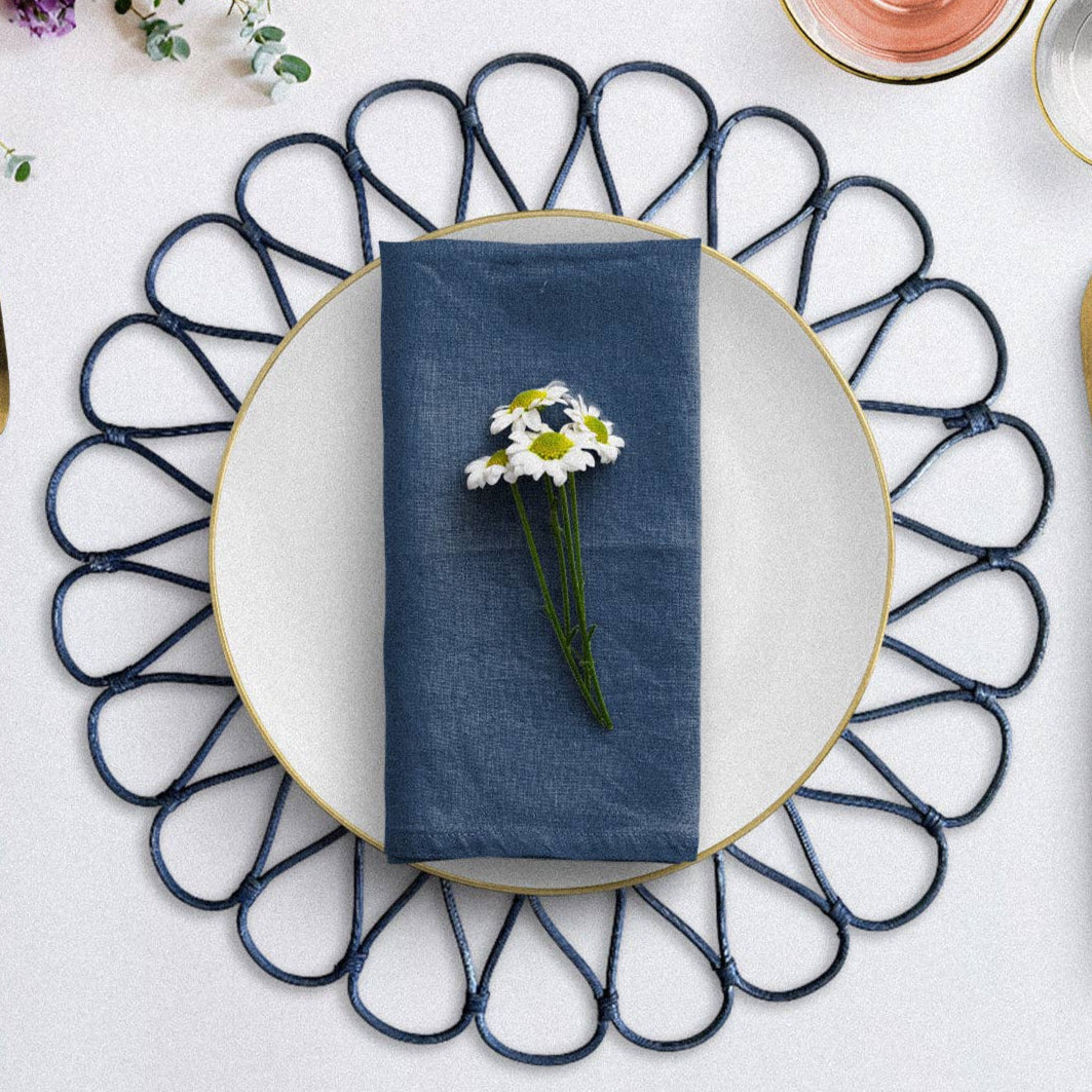 Blue Rattan Placemat