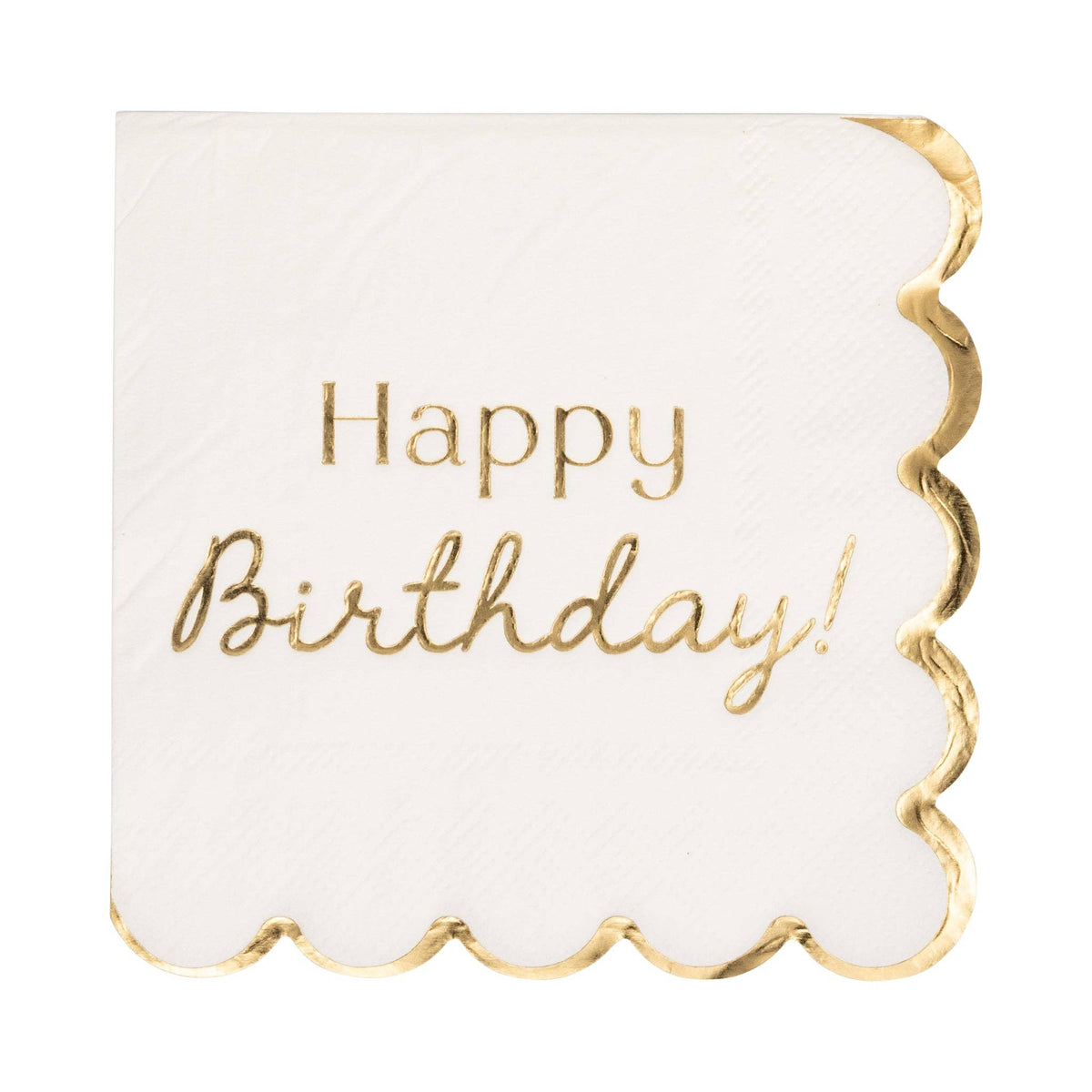 Happy Birthday Gold Foil Napkin