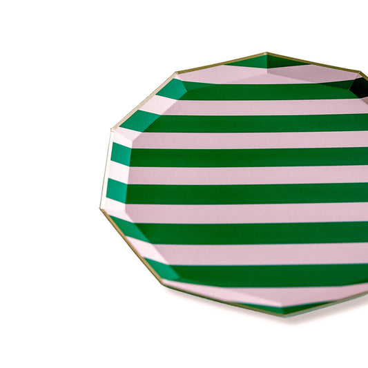 Pink & Green Paper Dinner Plates