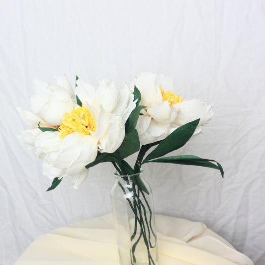 Handmade White Paper Peony