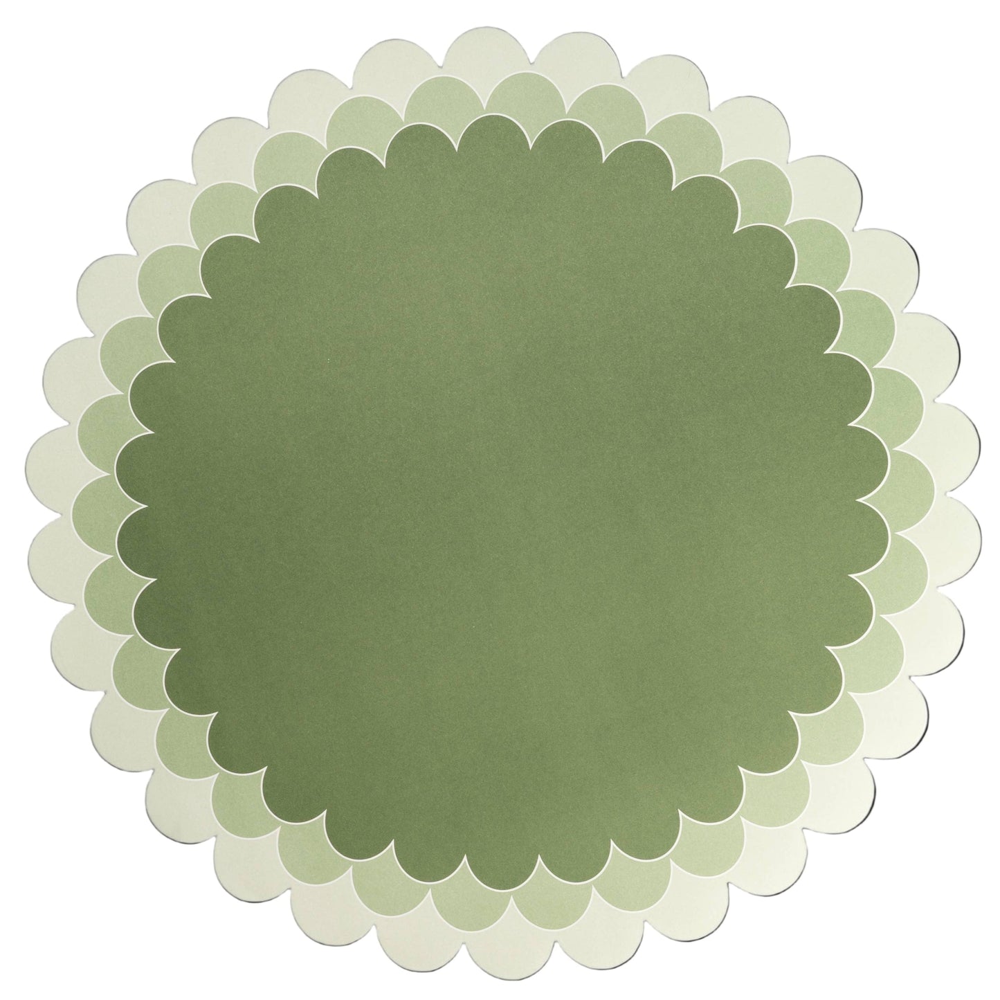 Green Scallop Paper Placemats