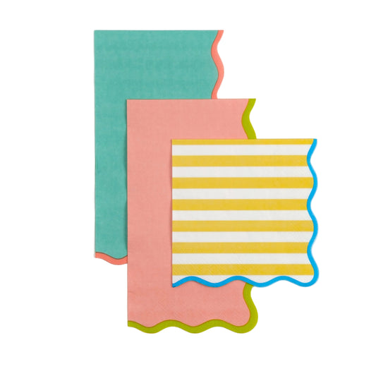 Yellow Stripe Cocktail Napkins