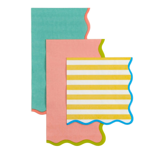 Yellow Stripe Cocktail Napkins