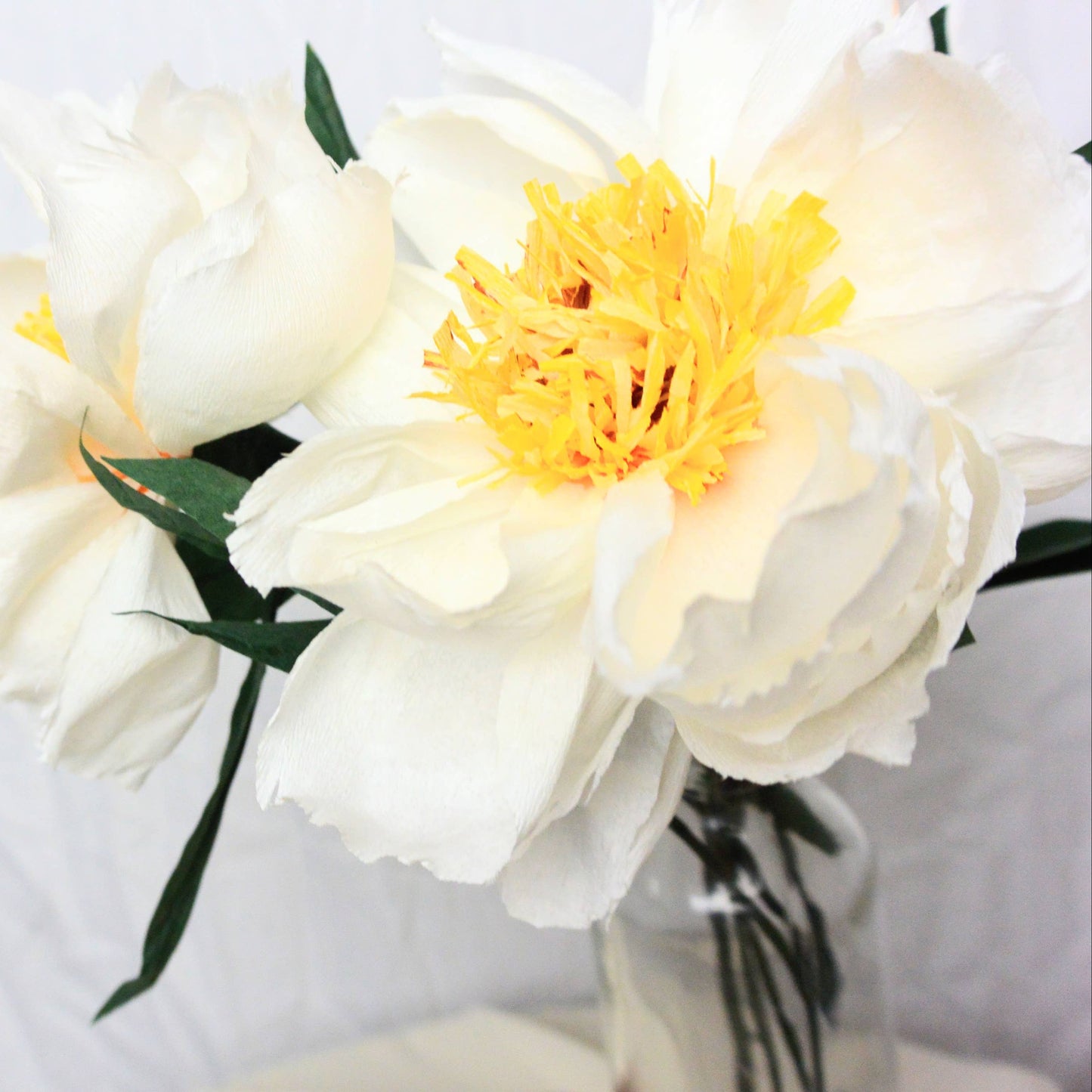 Handmade White Paper Peony