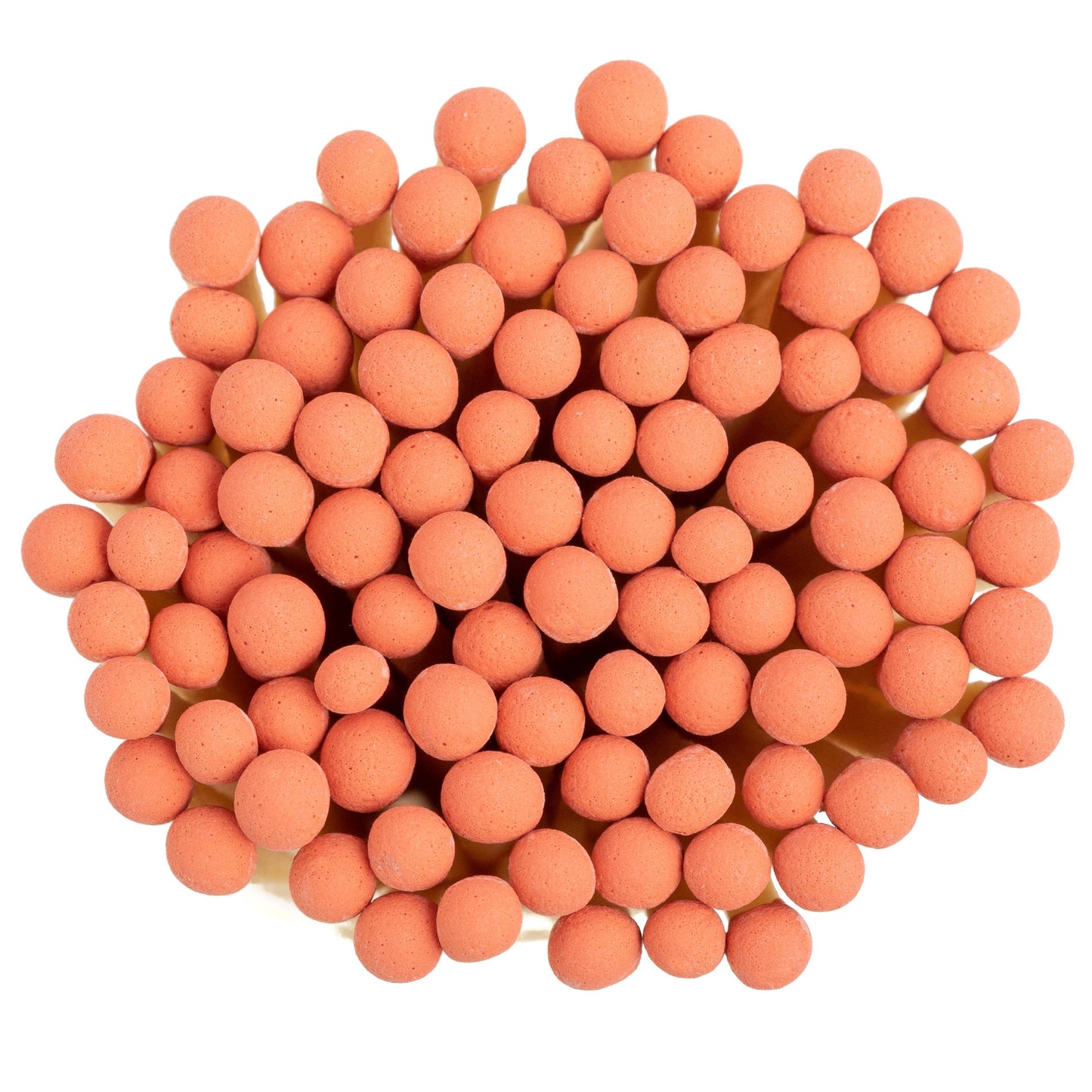 White Round Vessel with Tangerine Matchsticks