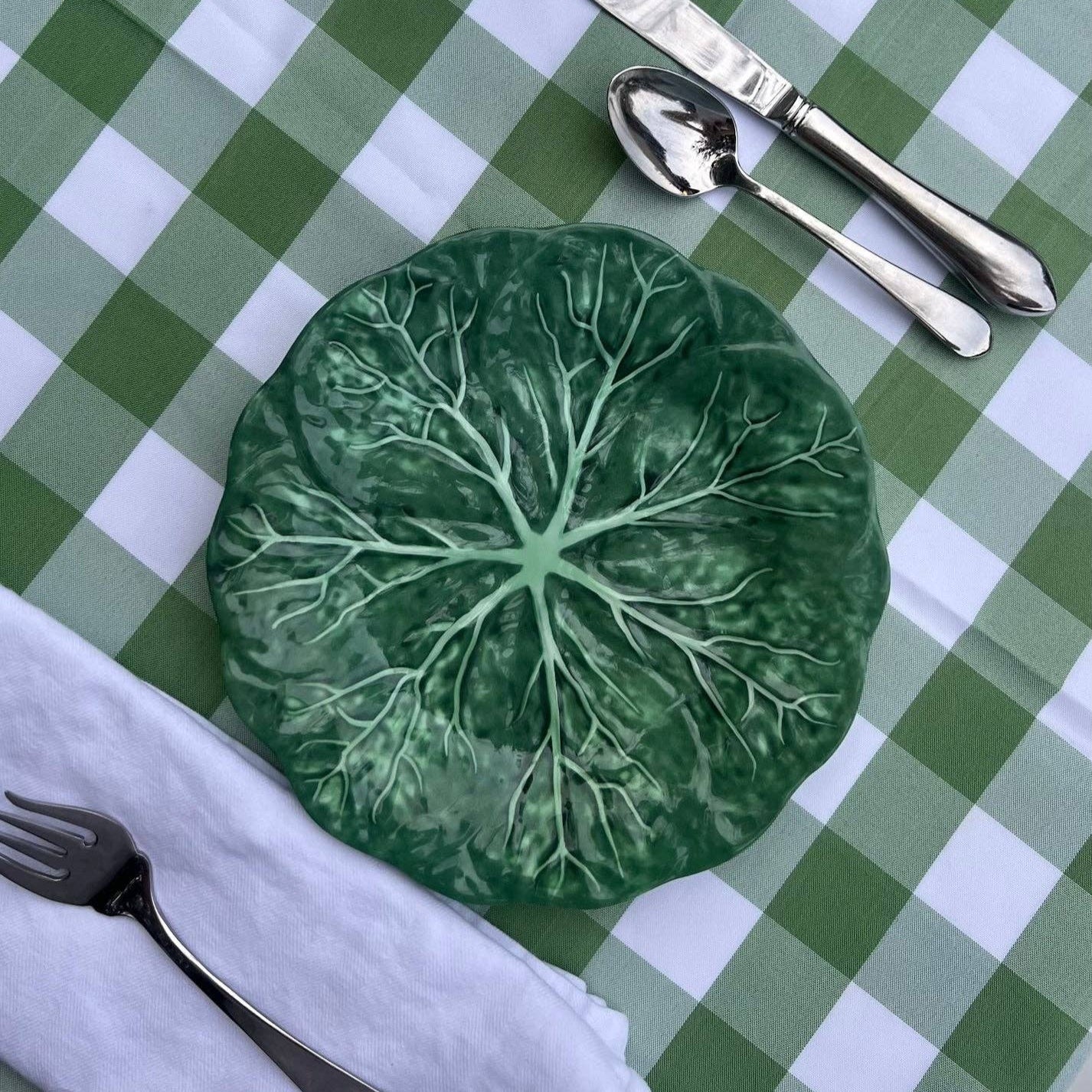 Green Melamine Cabbage Plates
