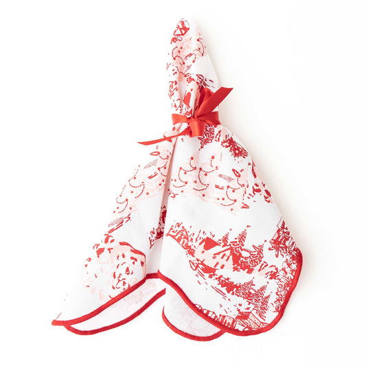 Santa Toile Cloth Dinner Napkin