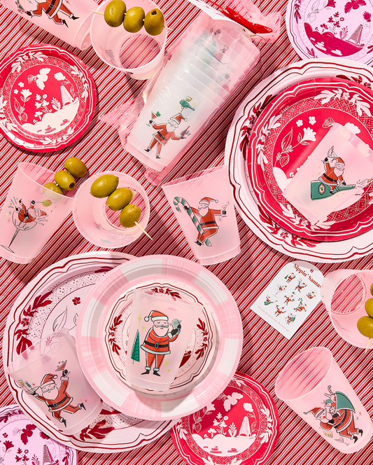 Sippin' Santas Frosted Cups - Set of 9