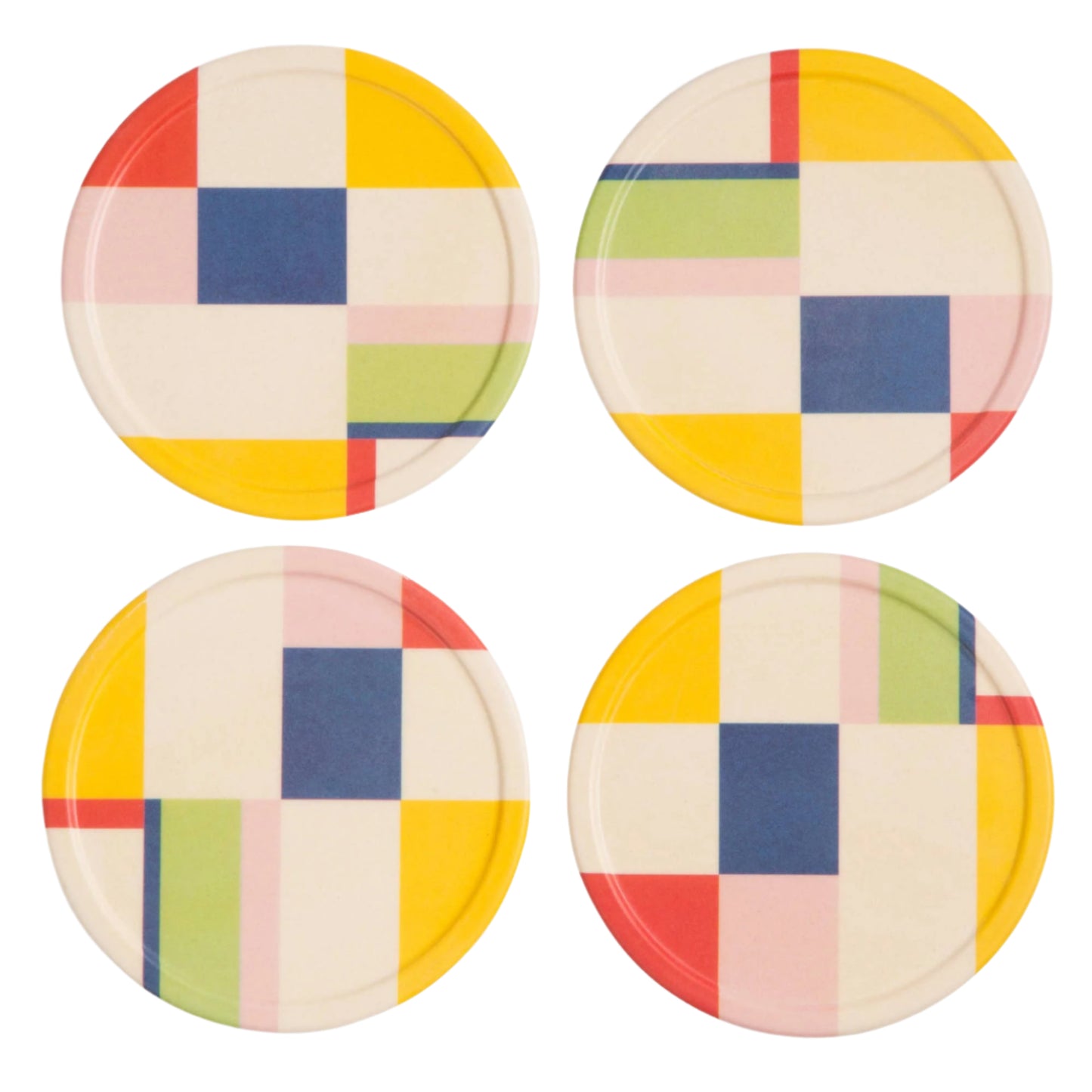 Colorblock Bamboo Coasters