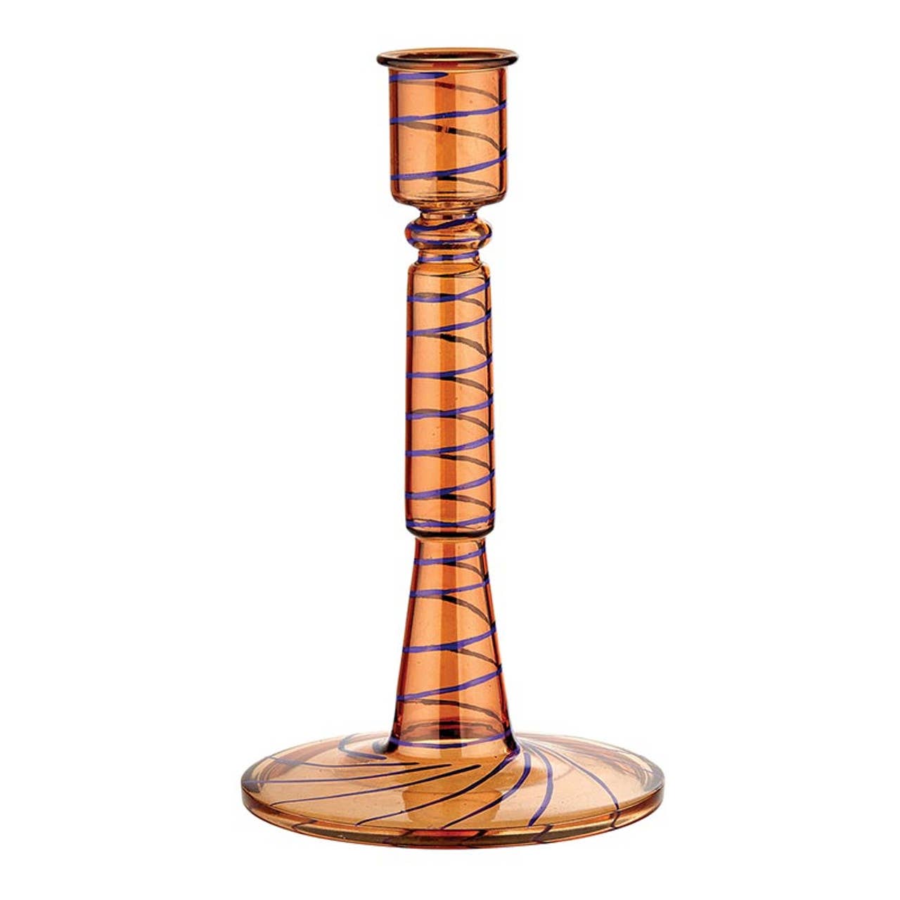Orange Striped Candle Holder