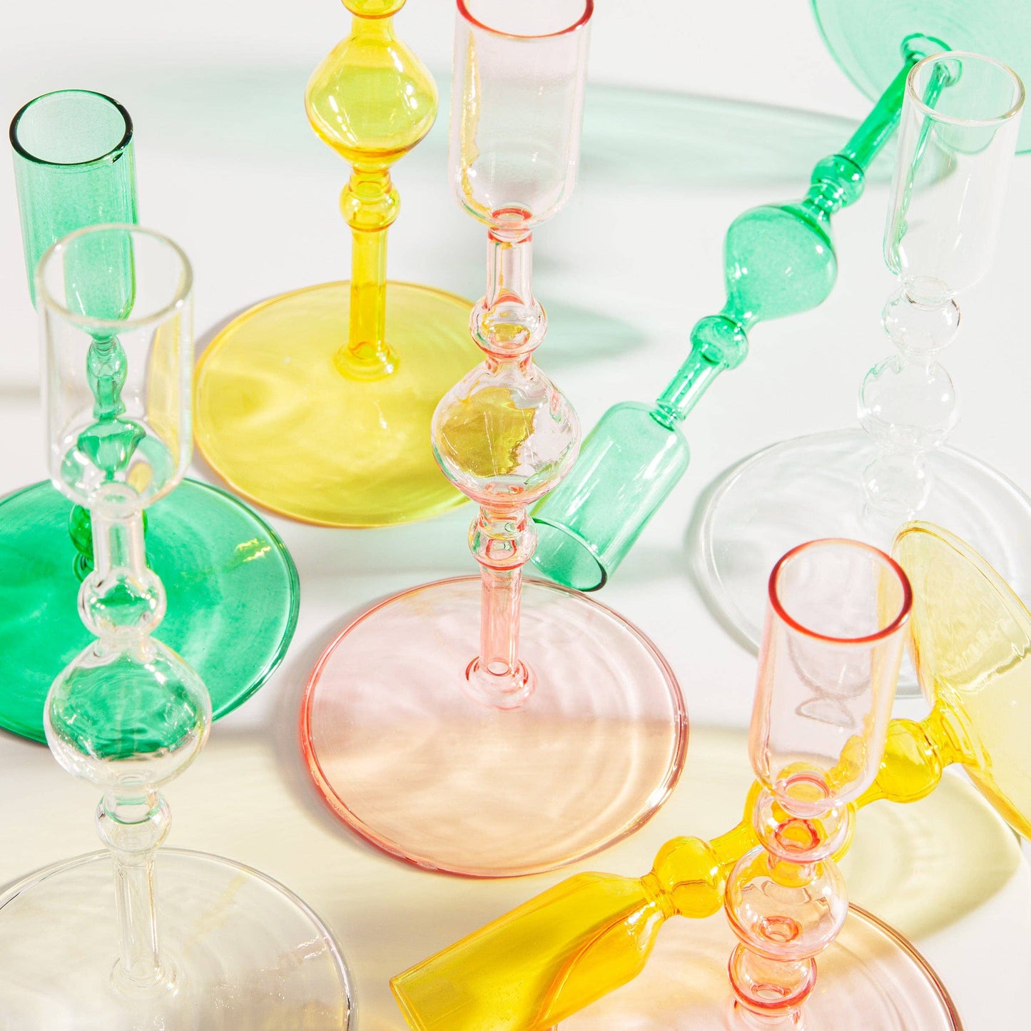 Glass Candlestick Holder