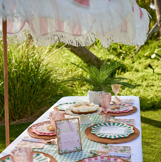 Pink & Green Paper Dinner Plates