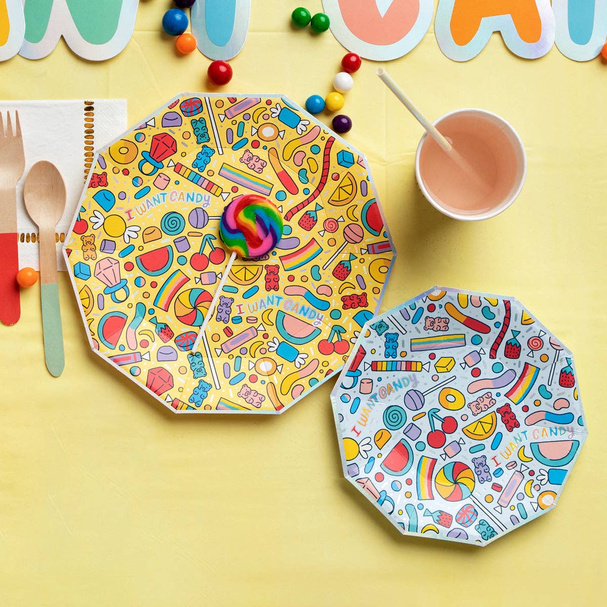 I Want Candy Small Paper Plates