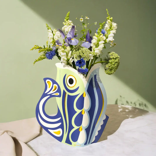 Green Paper Fish Vase
