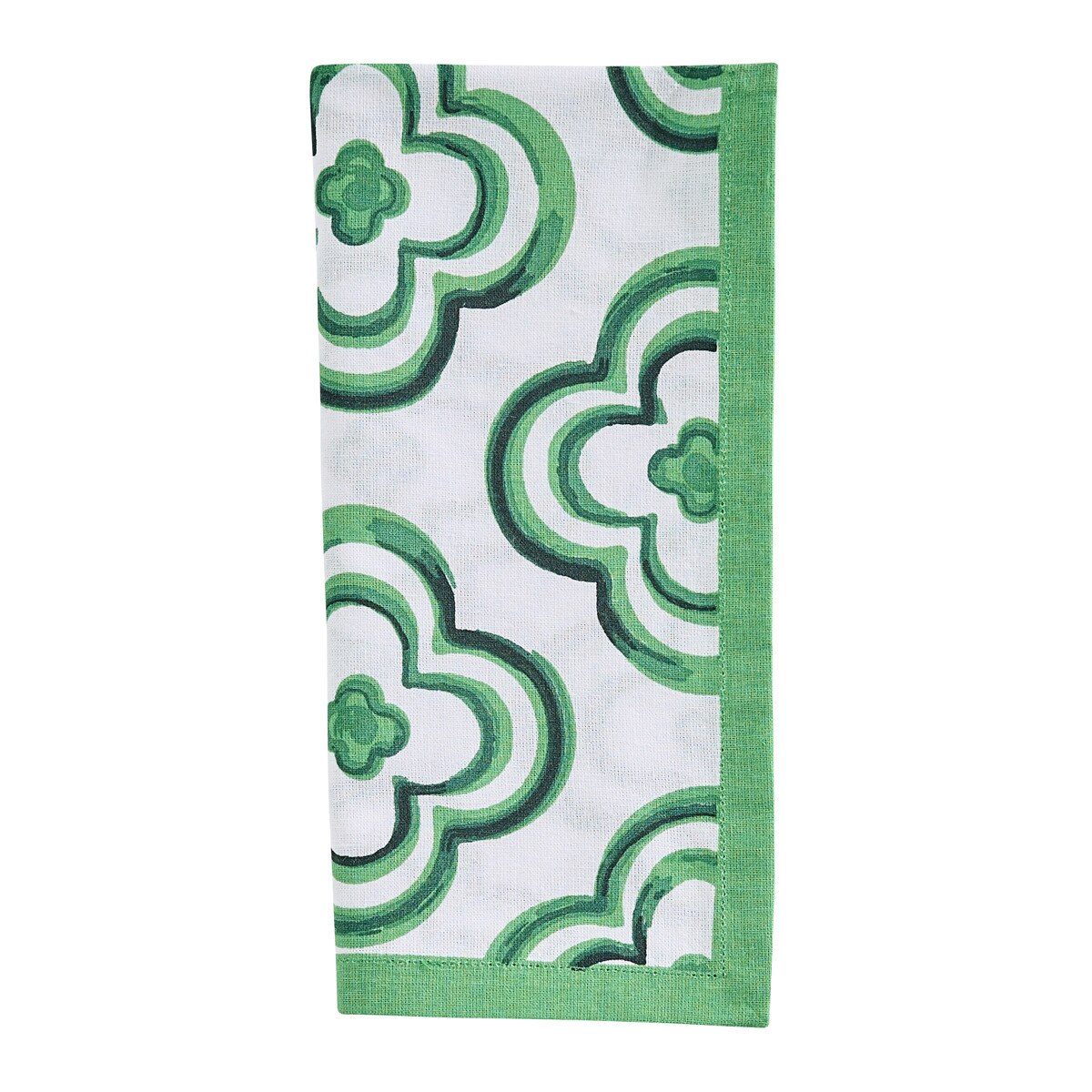 Green Quatrefoil Cloth Napkin