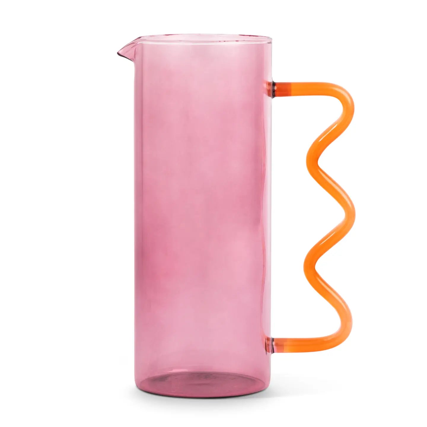 Pink Glass Squiggle Pitcher
