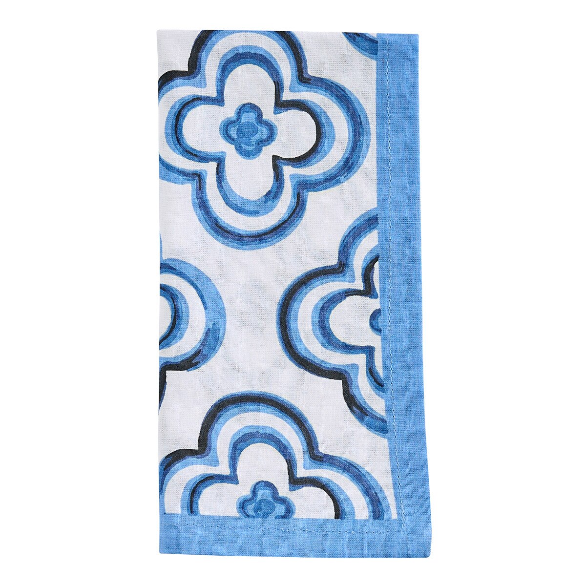 Blue Quatrefoil Cloth Napkin