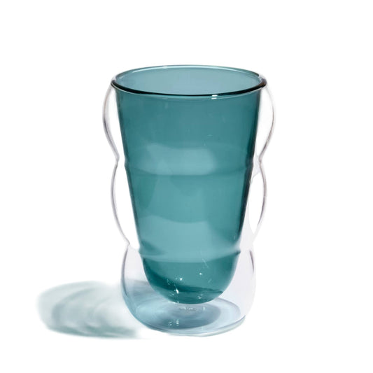 Teal Double Wall Wavy Cup