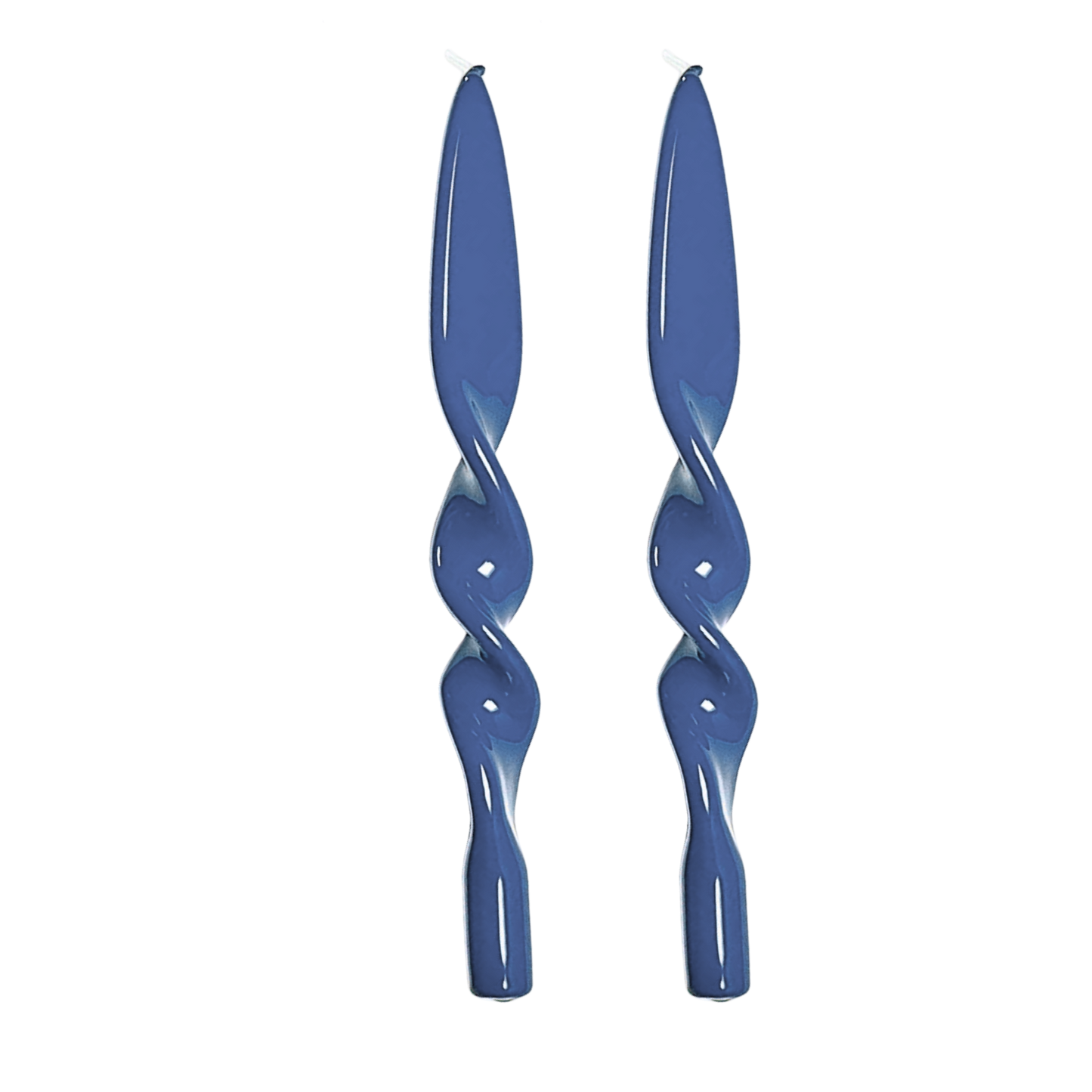 Royal Blue Double Helix Candle Pair