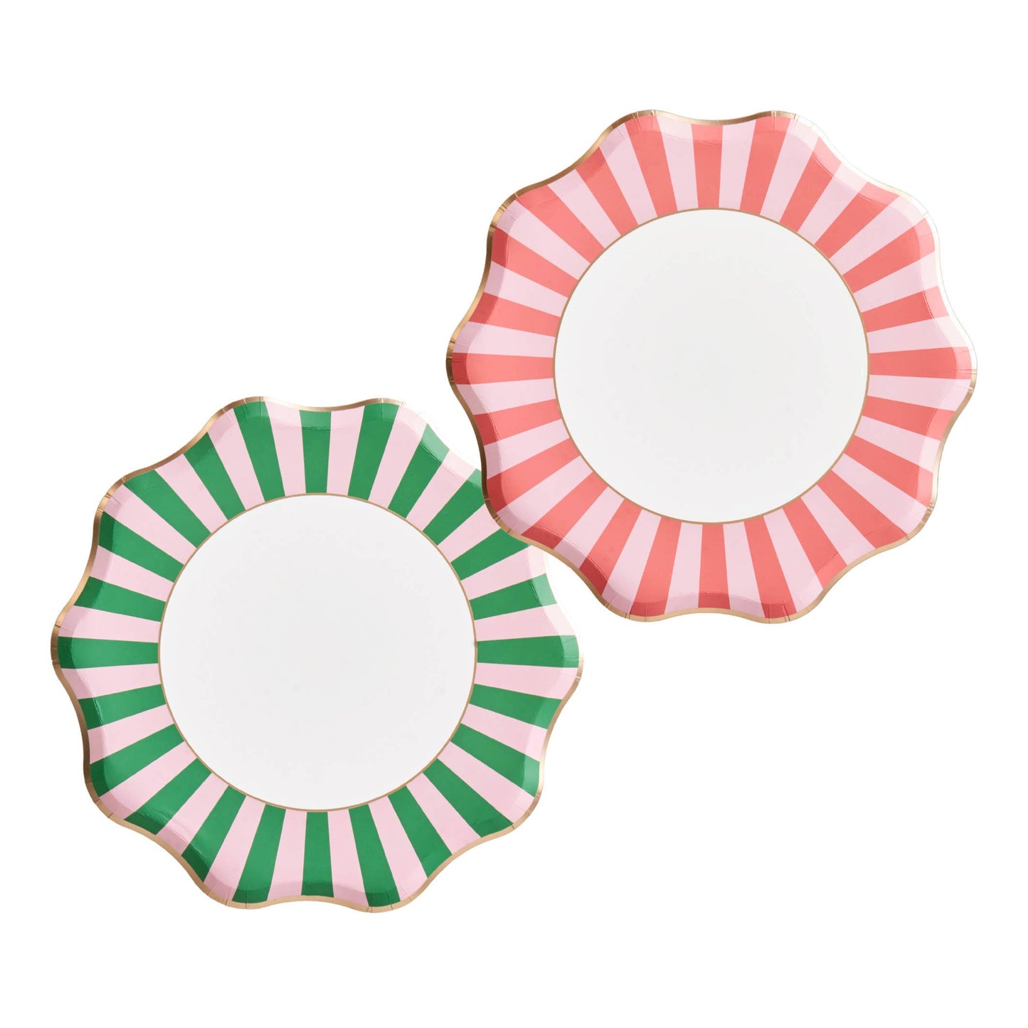 Pink & Green Paper Dinner Plates