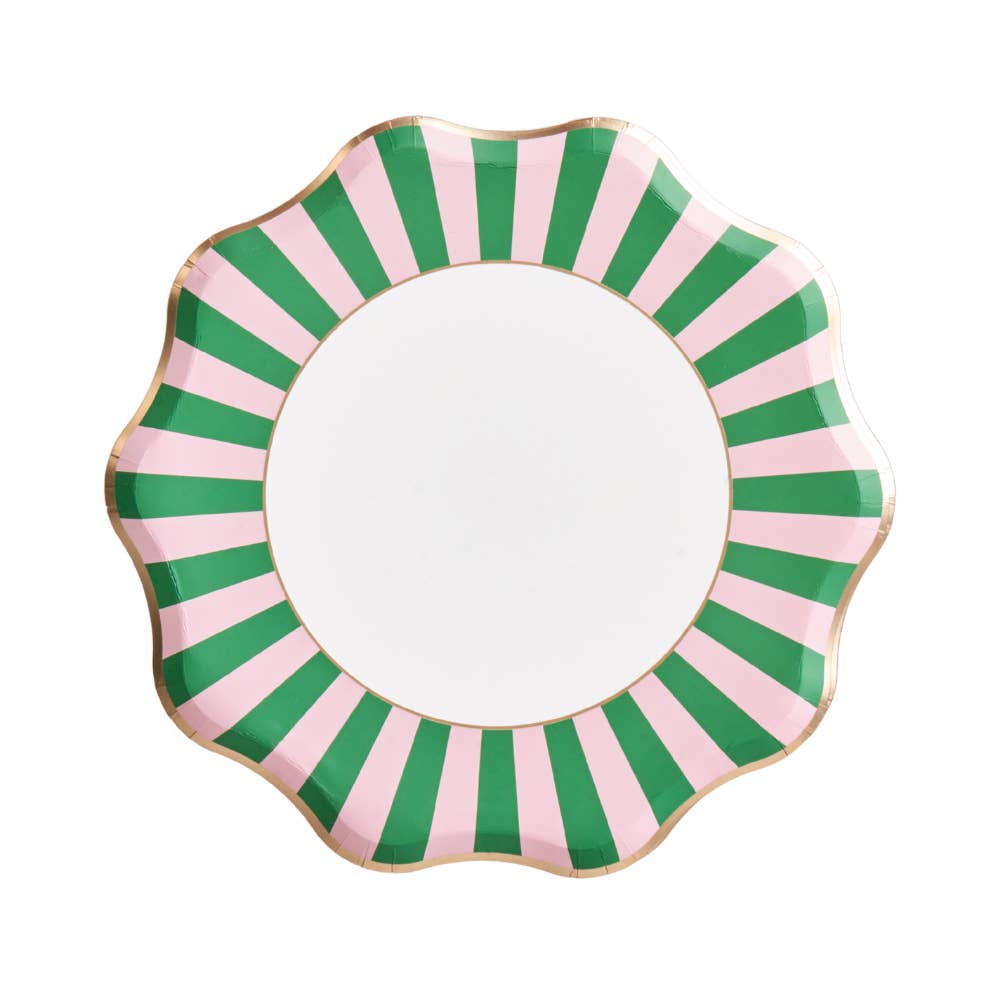 Pink & Green Paper Dinner Plates