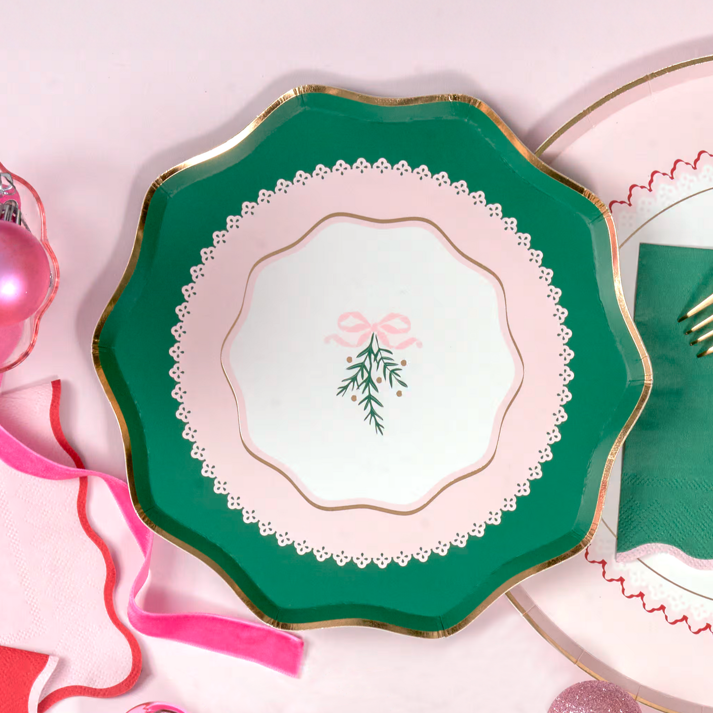Coquette Christmas Dessert Plates