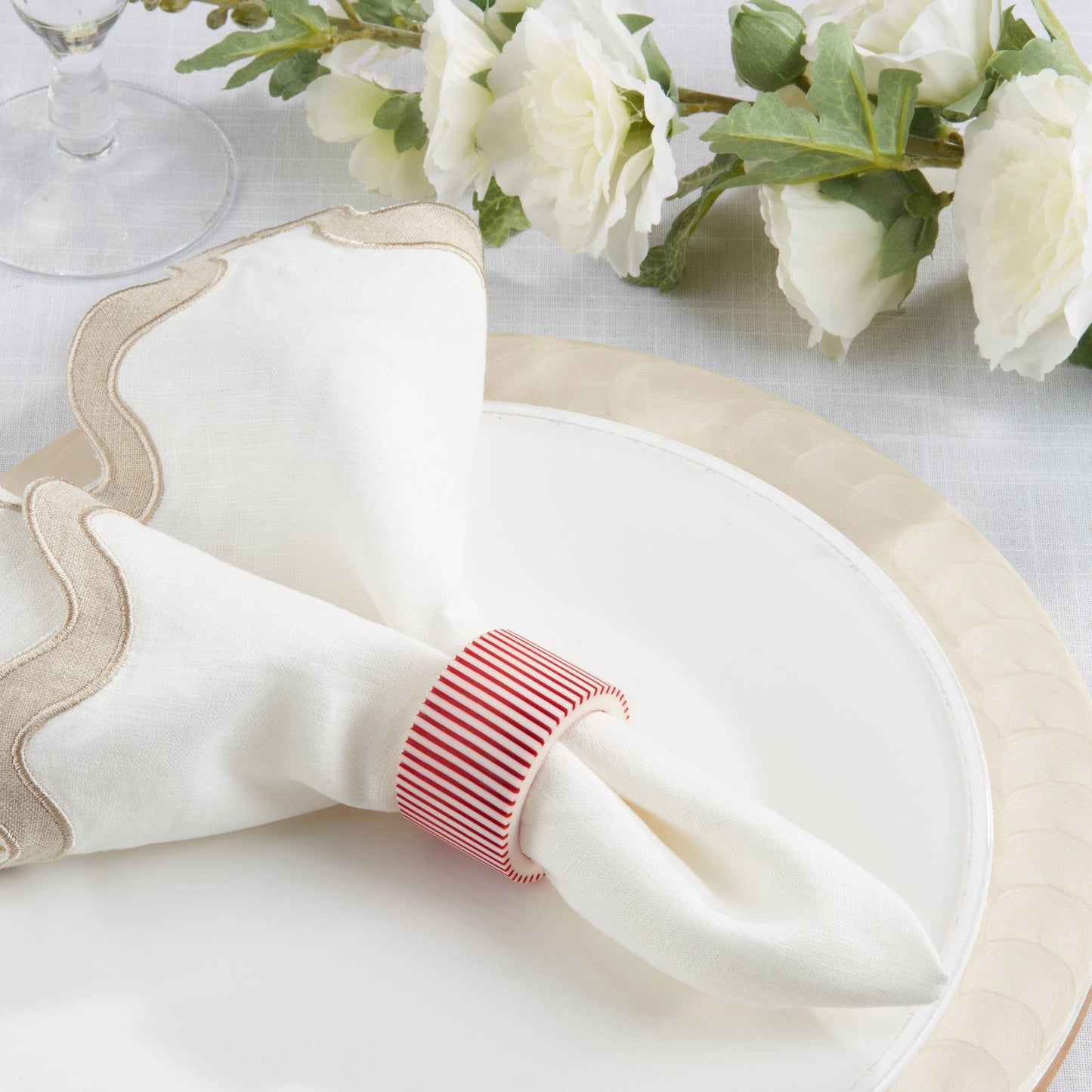 Red Ribbed Napkin Ring