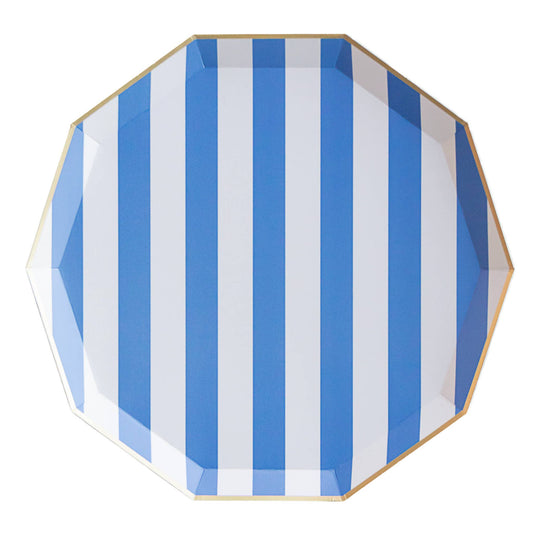 Blue Cabana Stripe Plates