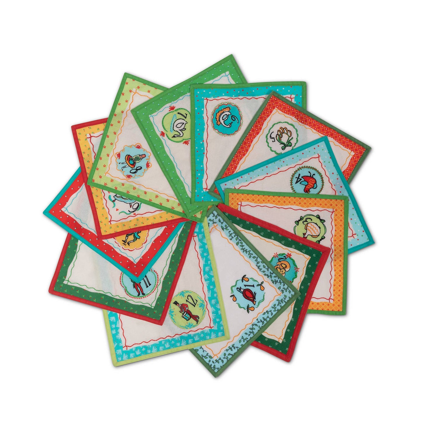 12 Days of Christmas Cloth Cocktail Napkin