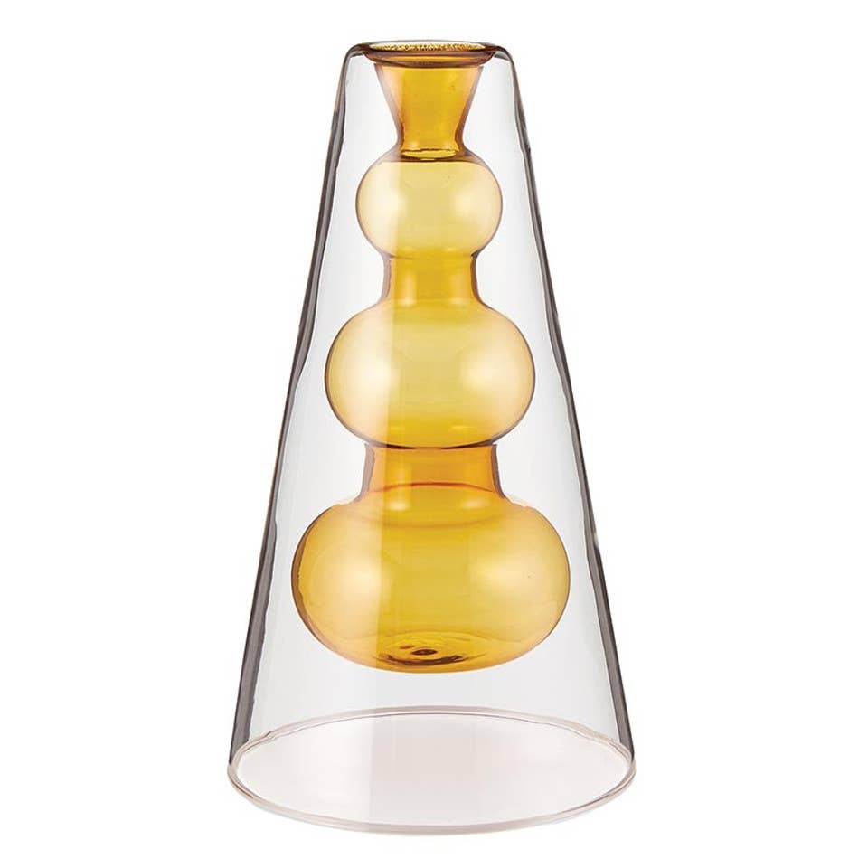 Yellow Glass Candle Holder