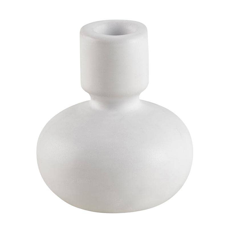 White Round Candle Holder