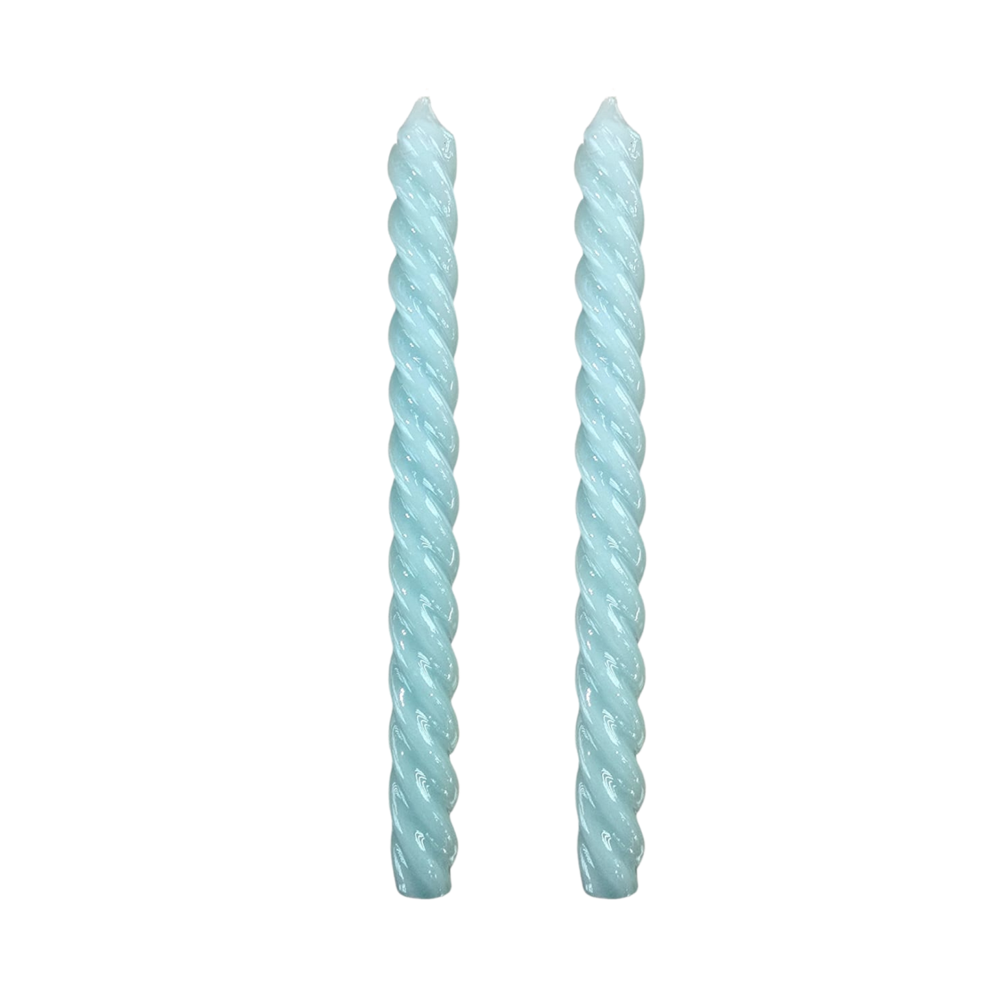 Aqua Coiled Candle Pair