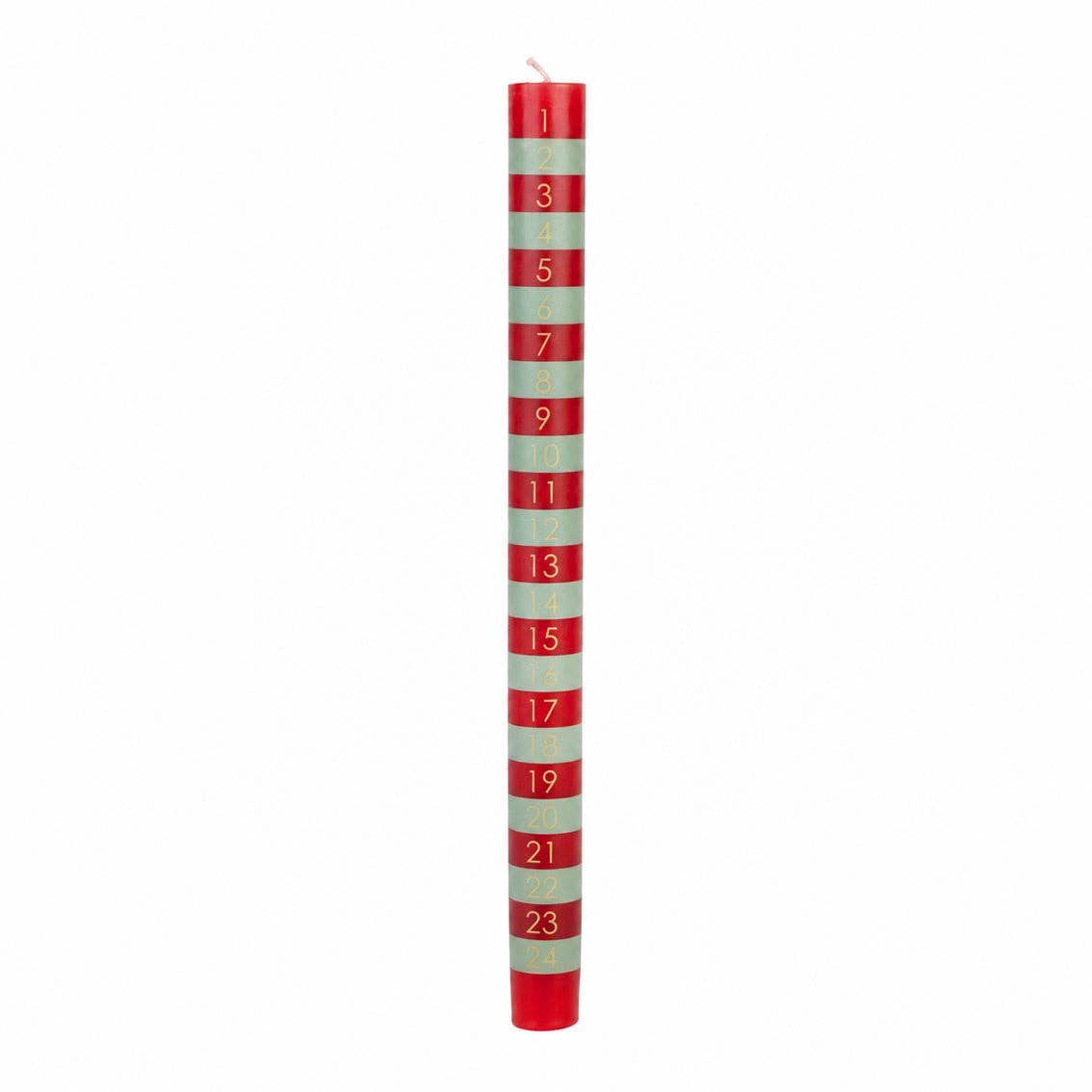 Green & Red Striped Advent Candle