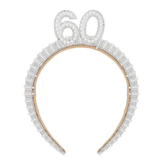 Decorative headband with '60' design on a white background