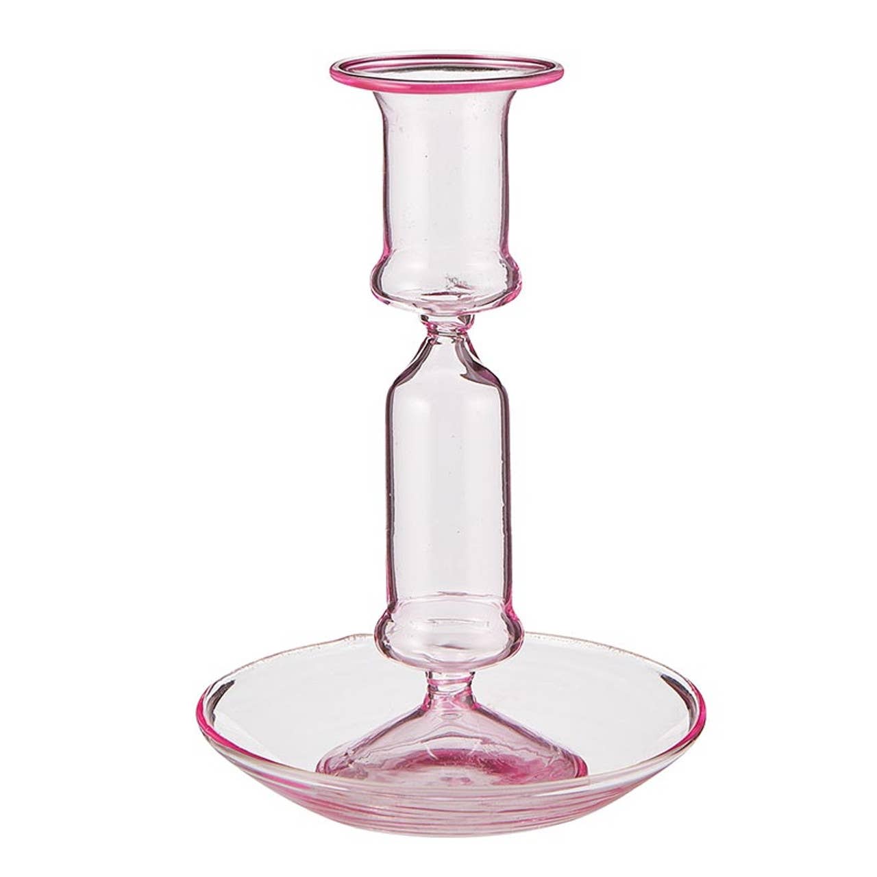 Light Pink Glass Candle Holder