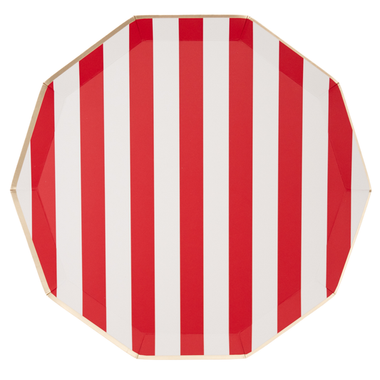 Red Cabana Stripe Plates