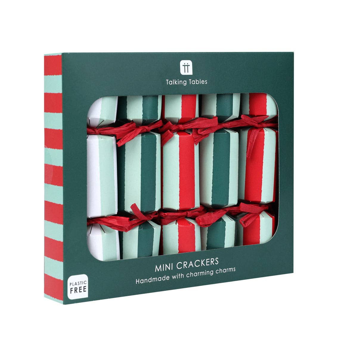 Red & Green Striped Mini Christmas Crackers