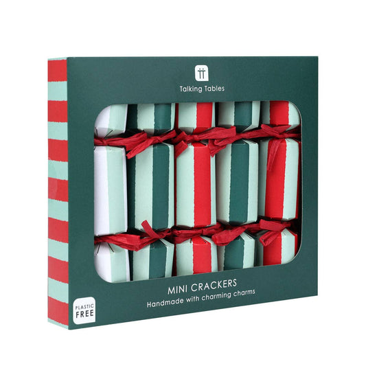Red & Green Striped Mini Christmas Crackers